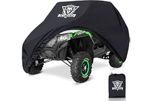 XYZCTEM UTV Cover with Heavy Duty Black Oxford Waterproof Material, 114" x 65" x 75" (290 165 190cm) Included Storage Bag. Protects UTV from Rain, Hail, Dust, Snow, and Sun (2-3 Seater)