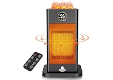 Space Heaters for Indoor Use Large Room with Humidifier, 2s Fast Heating Heater with Sensor, 3D Flame Effect, Oscillating, Po