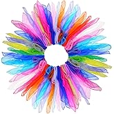 Tayfremn 28pcs Dance Scarves Square Juggling Silk Play Movement Scarves Magic Tricks Performance Props Accessories 24 by 24 Inches,14 Color