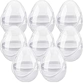 8 Pcs 6 Inch 8 Inch 10 Inch Jumbo Clear Easter Eggs with Handles Large Transparent Easter Eggs Empty DIY Plastic Egg (Transparent（ 8 Inch ）)