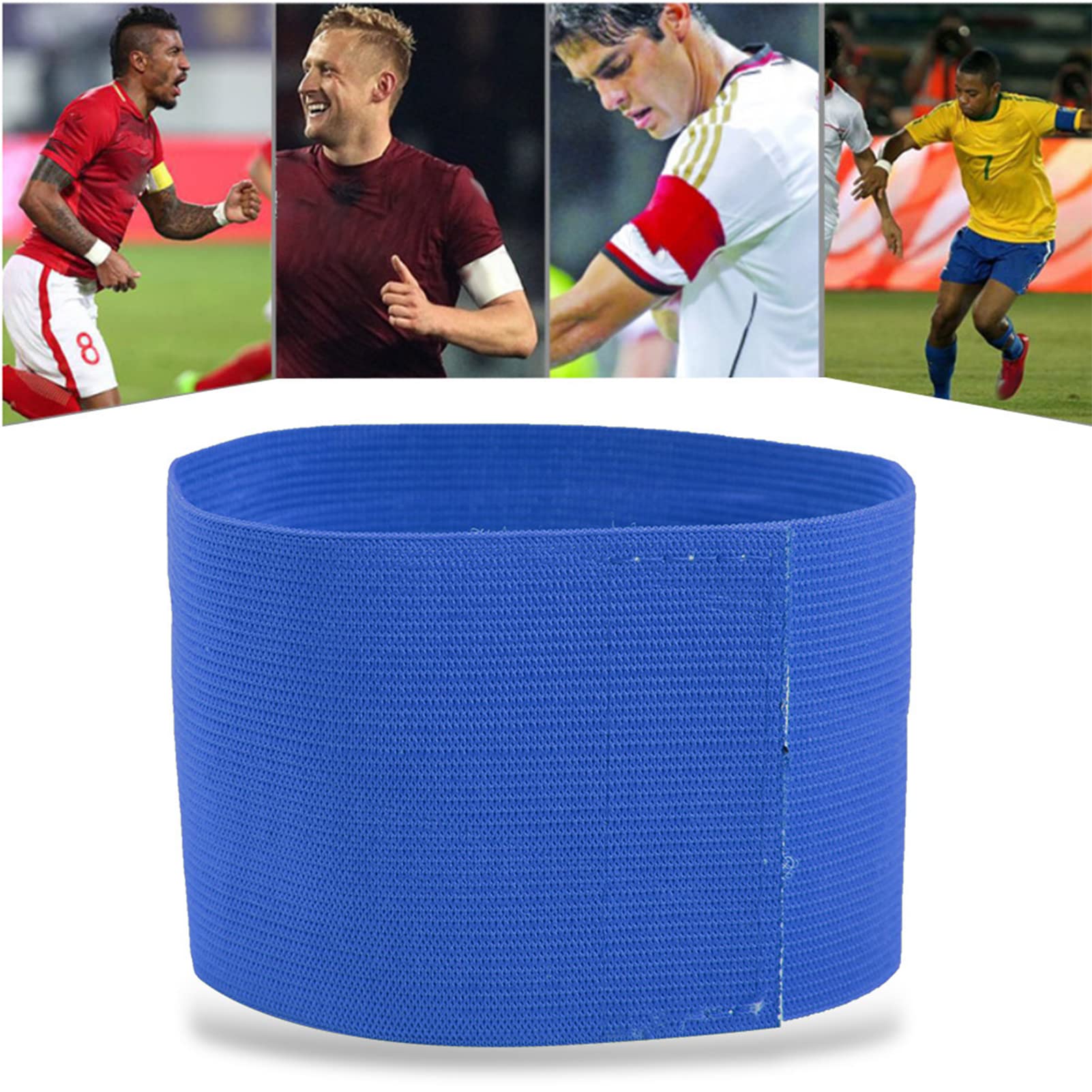 Soccer Captain Armband, Outdoor Team Sports Groups Football Armbands, Adjustable Elastic Player Bands, Adults & Youths Arm Band Elastic Captain Armbands (blue)