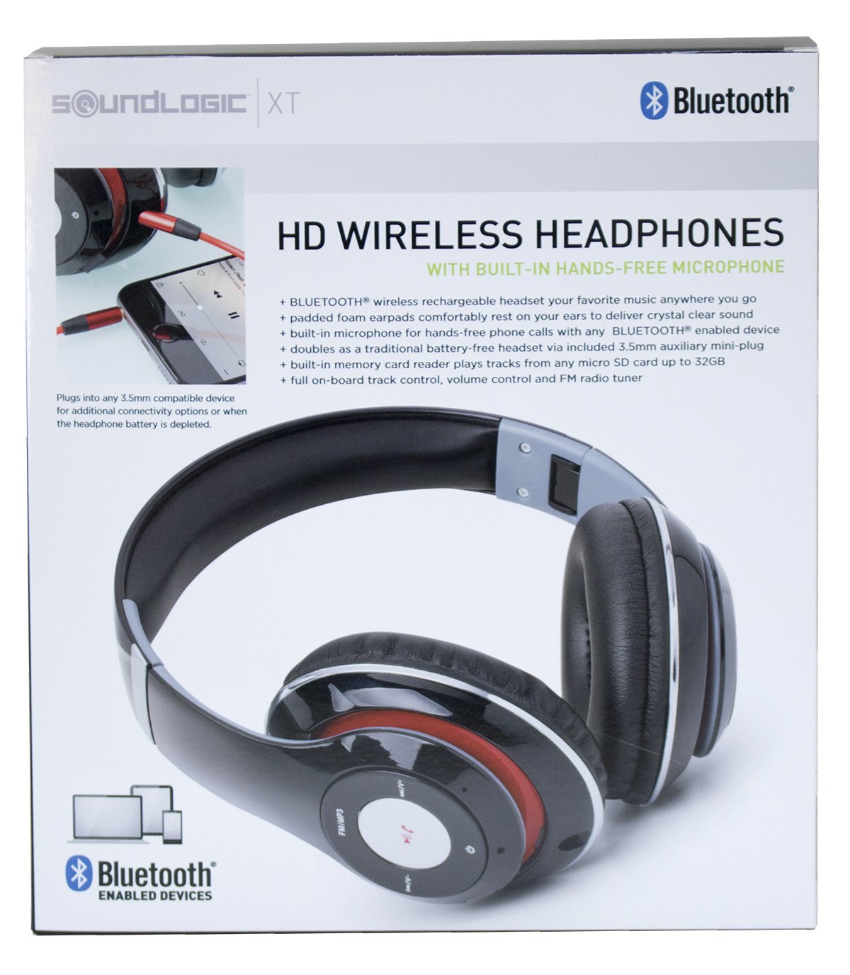 soundlogic xt bluetooth foldable stereo headphones