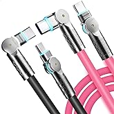 USB C to USB C Cable 10ft 240W 2-Pack USB 2.0, Type C Charging Cable for iPhone 15, Samsung Galaxy S23, MacBook Pro 2020, iPad Pro, iPad Air 4, Pixel and More. Black+Pink