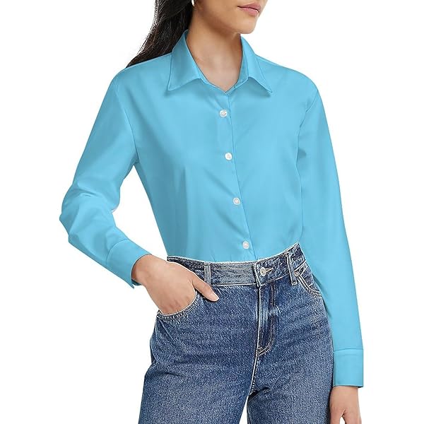 Amazon.com: Women's Long Sleeve Tops, Soft Dusty Aqua-415