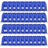 40 Pcs Drawstring Bags,Bulk Draw String Backpack, DIY Gym Sports Cinch Bag Sackpack for Women Men, Royal Blue