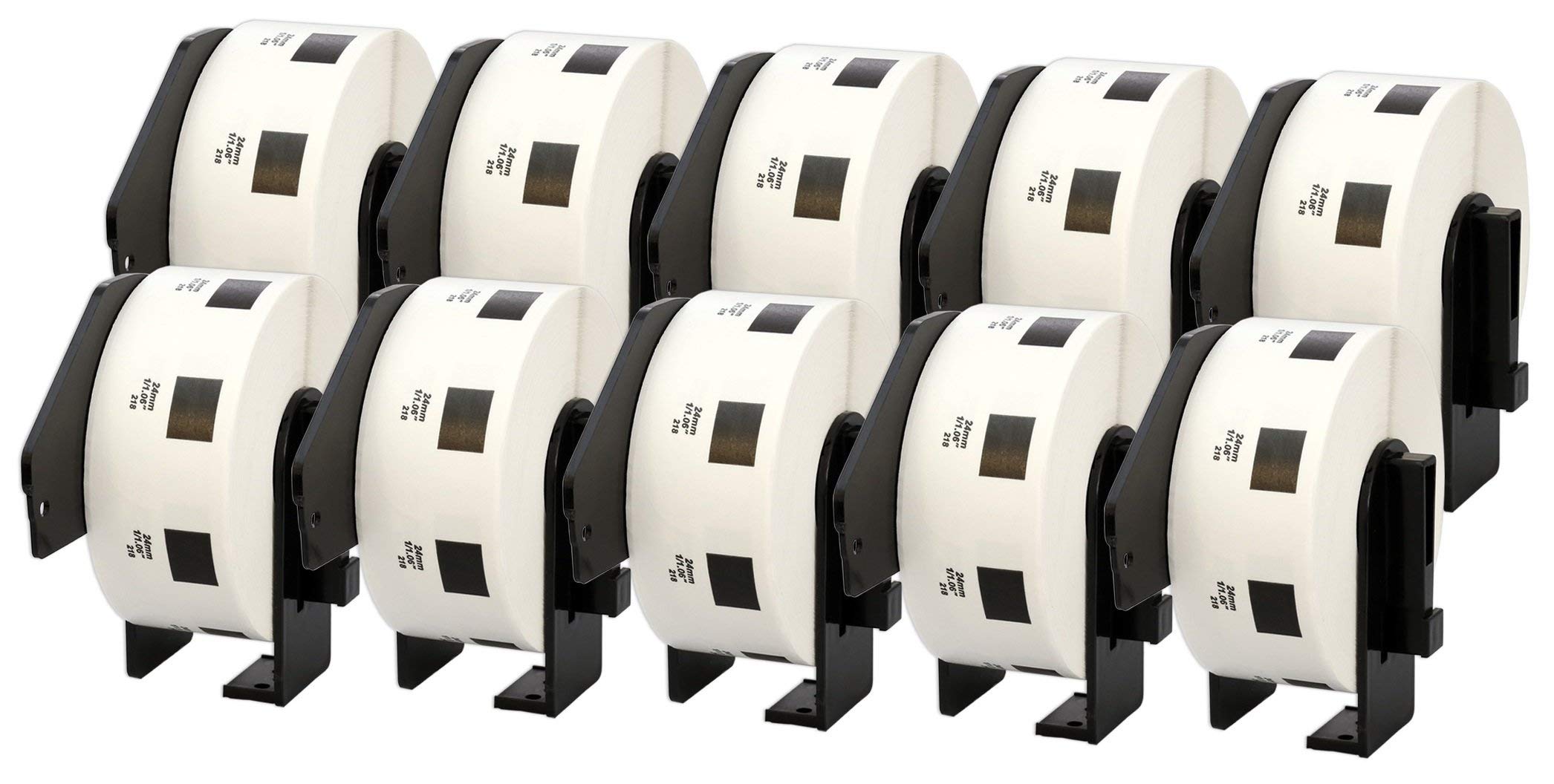 10x DK-11218 24 x 24 mm Compatible Round Labels Rolls (1000 Labels per Roll) for P-Touch QL-1110NWB QL-1100 QL-1060N QL-500 QL-500BW QL-570 QL-580 QL-700 QL-710W QL-800 QL-810W QL-820NWB