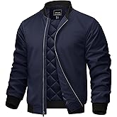 TACVASEN Men's Bomber Jackets Full Zipper Spring Fall Jacket Windproof Water Resistant Winter Warm Padded Coats