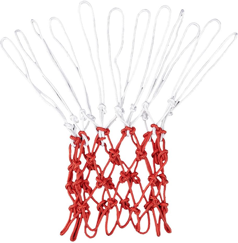 Rete Da Basket 12 Anelli In Nylon - Rosso/Bianco/Blu Per Canestro Standard