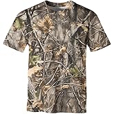 GHUALURU Men's Camo T Shirt Hunting Shirts Short Sleeve Fishing Camouflage Shirt