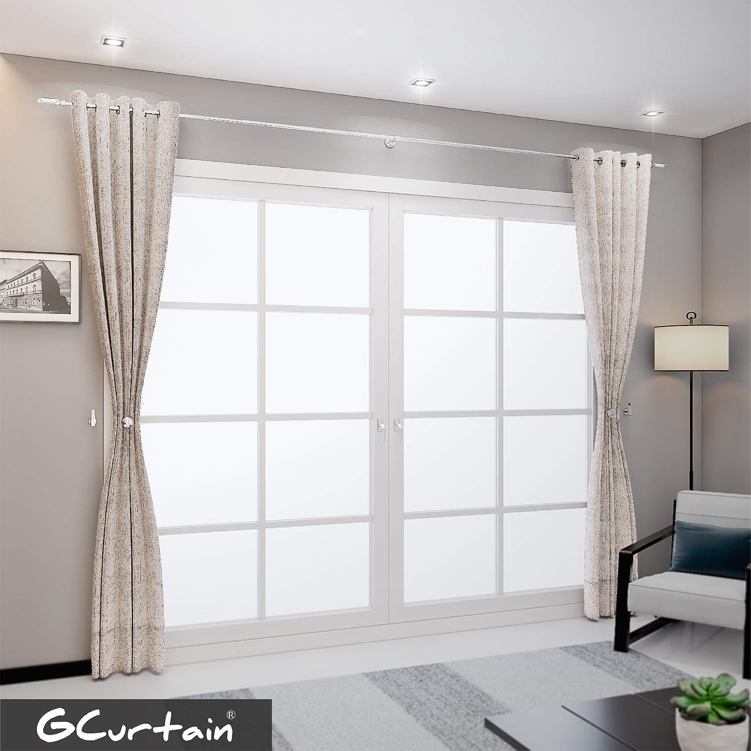 2 Pcs Gcurtain 3 4 Inch Diameter Curtain Rod And Panel Combination