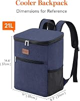 Lifewit 21L Soft Cooler Backpack with Hard Liner Dark Blue 30 Cans view 8