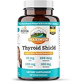 Maximum Living Thyroid Shield – Adaptogenic & Mineral Blend with Zinc, Selenium, Inositol and Rhodiola – Iodine & Glandular Free Wellness Formula to Support Healthy Thyroid Function* – 120 Capsules