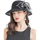 ORIDOOR Women's Organza Cloche Bowler Hat Church Fascinator for Tea Party Bridal Wedding Dress Hat