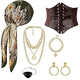 7pcs Women Pirate Costume Accessories Set for Men Pirate Head Scarf Necklace Belt Dress Accessories Cosplay Party Renaissance