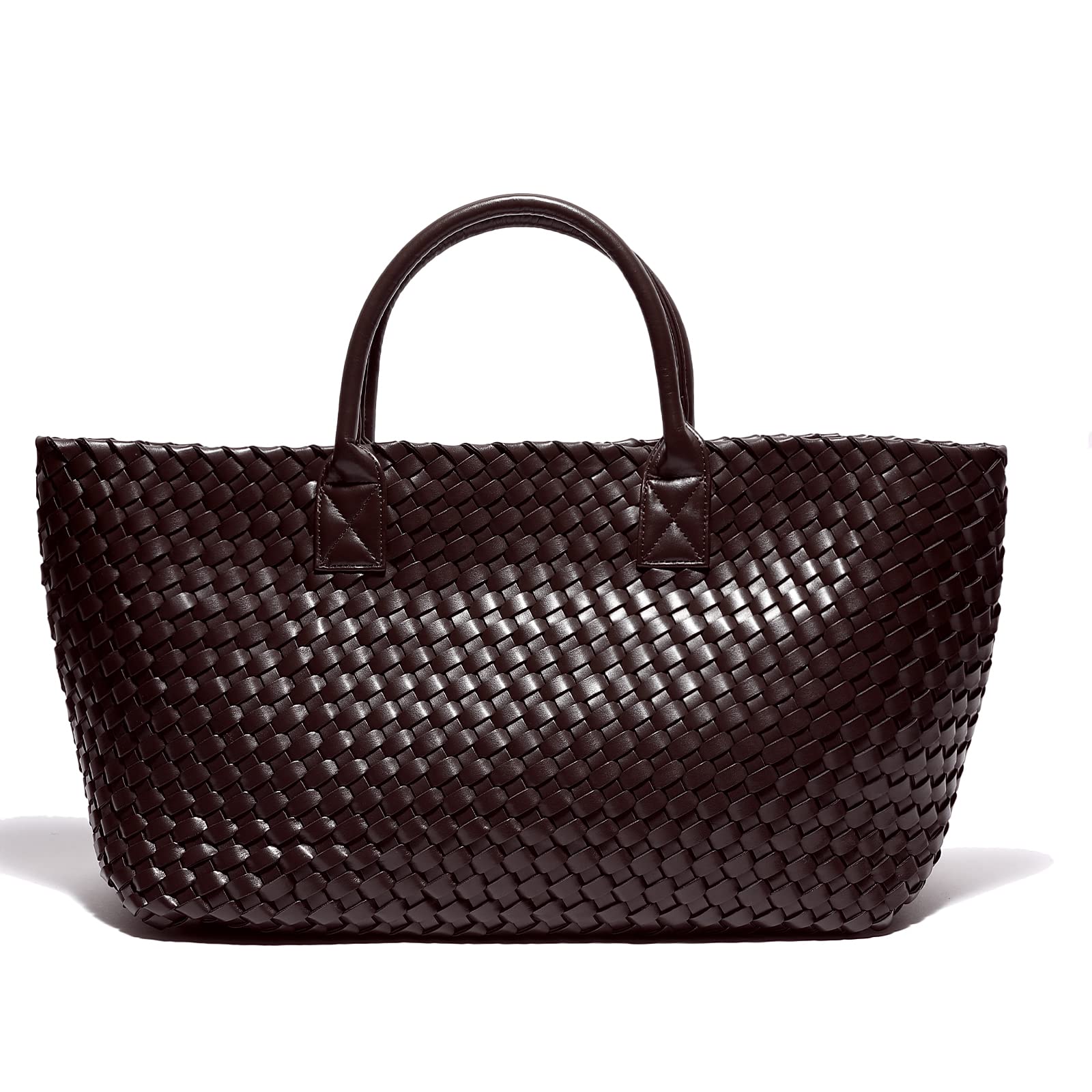 Photo 1 of Weayouth Woven Bag Shopper Bag Travel Handbags and Purses Women Tote Bag Large Capacity Shoulder Fashion Bags (coffee)