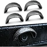 4pcs Waterproof Rear View Camera Rain Shield Cover | Backup Camera Rain Hood Cover with Curved, Black PVC Canopy Universal Car Backup Camera Rain Hood for Outdoor Parking