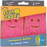 Scrub Daddy Dish Wand Replacement Heads 2 Pack Pink FlexTexture Sponges