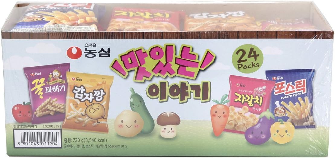 Korean Snack Pack Mini Snacks Mix Variety Pack - Delivery(within 7 days) (Nongshim 24 Count)