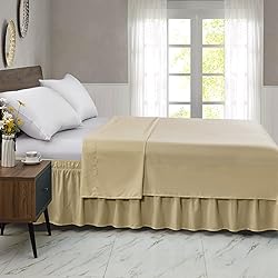 FreshCulture Queen Bed Skirt, Elastic Wrap Around