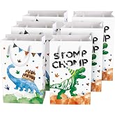 WERNNSAI 16 PCS Watercolor Dinosaur Party Favor Bags Dino Goodie Bags | Watercolor Dinosaur Birthday Party Supplies, Dino Candy Treat Goodie Bags with Handles for Boys Kids, Baby Shower Celebration