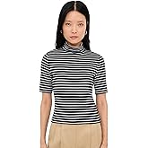 rag & bone Women's The Knit Stripe Rib Turtleneck Tee