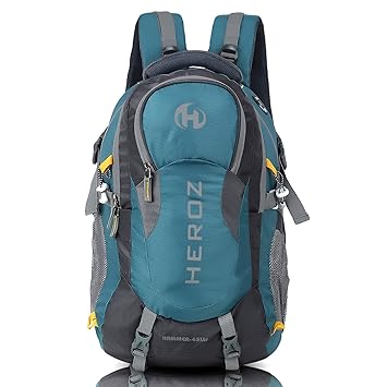 HEROZ Hammer 45 Ltrs Travel Laptop Backpack [Water Resistant] Slim Durable College School Computer Bookbag tracking for Women, Men, Girls, Boys Outdoor Camping&Fits Up to 17.3-inch laptop (Notebook) (GRey & Air Force Blue 212)