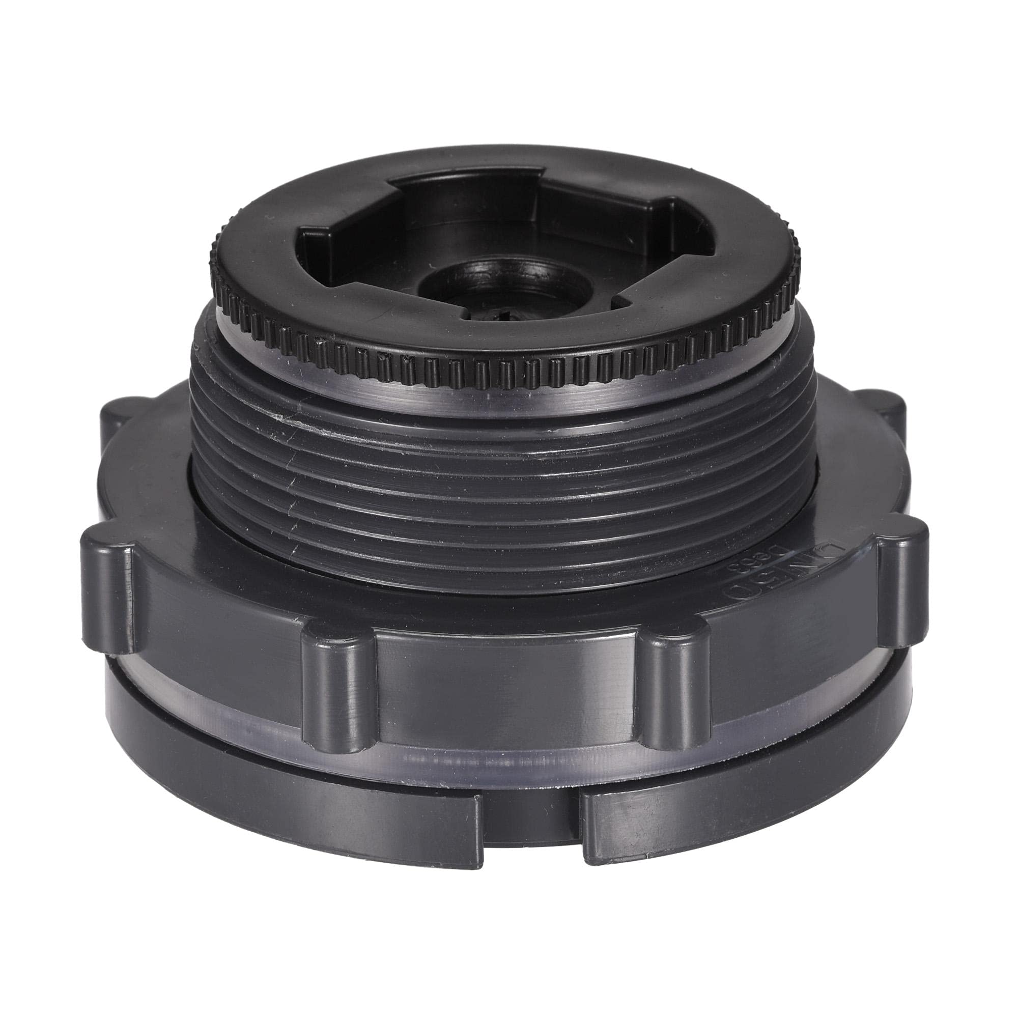 sourcing map PVC Bulkhead Tank Adapter with Plug Fitting G2 Thread for Rain Buckets Water Tanks Ponds 1 Set