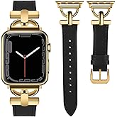 Wearlizer Leather Band Compatible with Apple Watch Bands Women 41mm 40mm 38mm 49mm 46mm 45mm 44mm 42mm, Fancy Dressy Strap for iWatch Series 11 10 9 8 7 6 5 4 3 SE/Ultra 3 2 1
