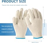 YHQZ 2 Pcs Oven Gloves Heat Resistant Non Slip Fingered Grill Mitts 500F view 2