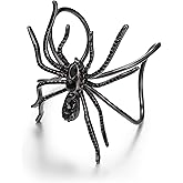 EVER FAITH Halloween Party Jewelry Accessory Rhinestone Crystal Art Deco Spider Animal Bangle Adjustable Cuff Bracelet for Women