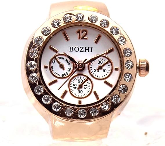 Amazon カップル 指輪腕時計 Bobogojp メンズ レデイーズ クォーツ 指針形 ダイヤモンド付け ステンレスバンド アナログ表示 指のアクセサリ ファッション おしゃれ 男女兼用 恋人 友人 リング 時計 A メンズ腕時計 腕時計 通販