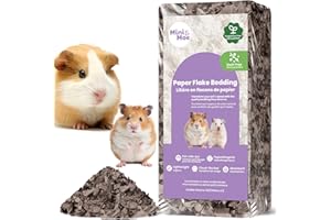 mini&moe Guinea Pigs Bedding Hamster Bedding: Moisture Absorbent and Dust-Free Natural Paper Small Pet Bedding - for Guinea Pigs, Hamsters, and Rabbits, 12 Liters