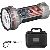 OLIGHT Marauder Mini 2 High Lumen Flashlight 5 Lighting Modes Star&amp;Stripes | 10,000LM and 750M, Type-C and MCC3 Dual Charging, IPX8 Waterproof, Rechargeable Light, Compact and Powerful for Outdoor