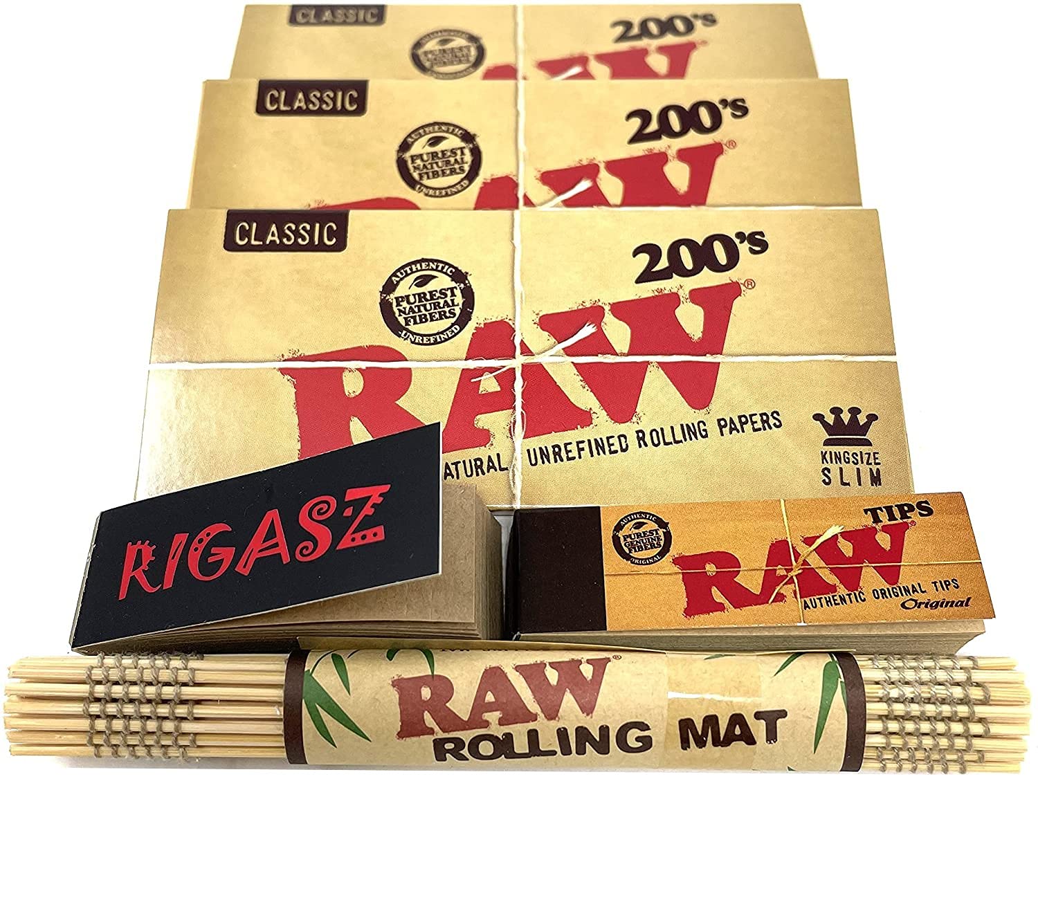 Reds Exclusive Tips 3 packs RAW Classic 200 KS Slim Creaseless Paper with Mat