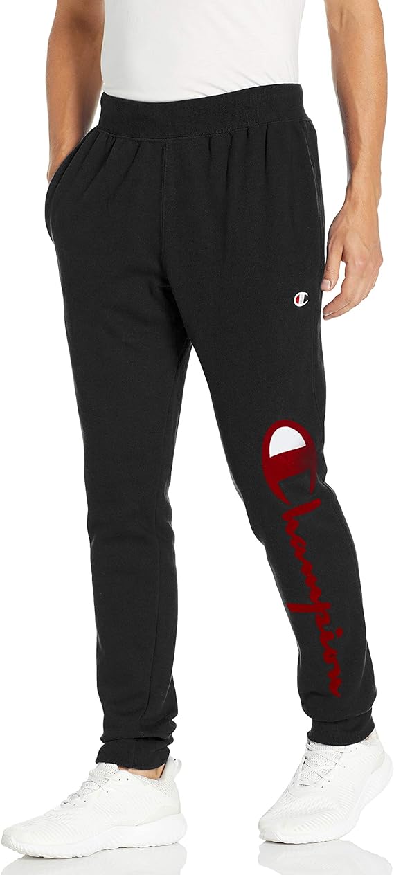 champion flock script grey jogger sweatpants