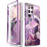 i-Blason Cosmo Series Case for Samsung Galaxy S23 Ultra 5g (2023 Release), Slim Full-Body Stylish Protective Bumper Case with Built-in Screen Protector (Ameth)