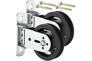 CNQLIS Gym Pulley Blocks,3.46in/90mm Wall Mount Fixed Pulley Wheel Rotation 180 Degree,for Gym Pulley System, Gym Equipment, DIY Home Projects(2 Pcs)