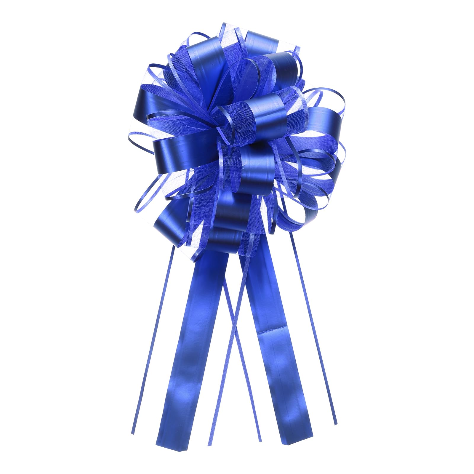 Uxcell 20pcs 11 Inch Extra Large Pull Bow Metallic Gift Wrapping Bows Ribbon Organza Navy Blue for Wedding Baskets Presents Christmas Party
