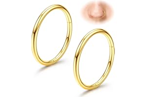 MILACOLATO G23 Titanium Nose Rings for Women Gold - 20G 18G 16G Seamless Hinged Nose helix Piercing Jewelry Hypoallergenic Cl