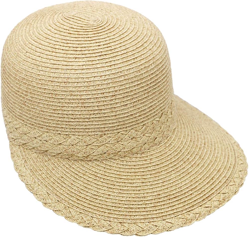 Women's Wide Brim Summer Beach Sun Cap Foldable Straw Hat Backless for