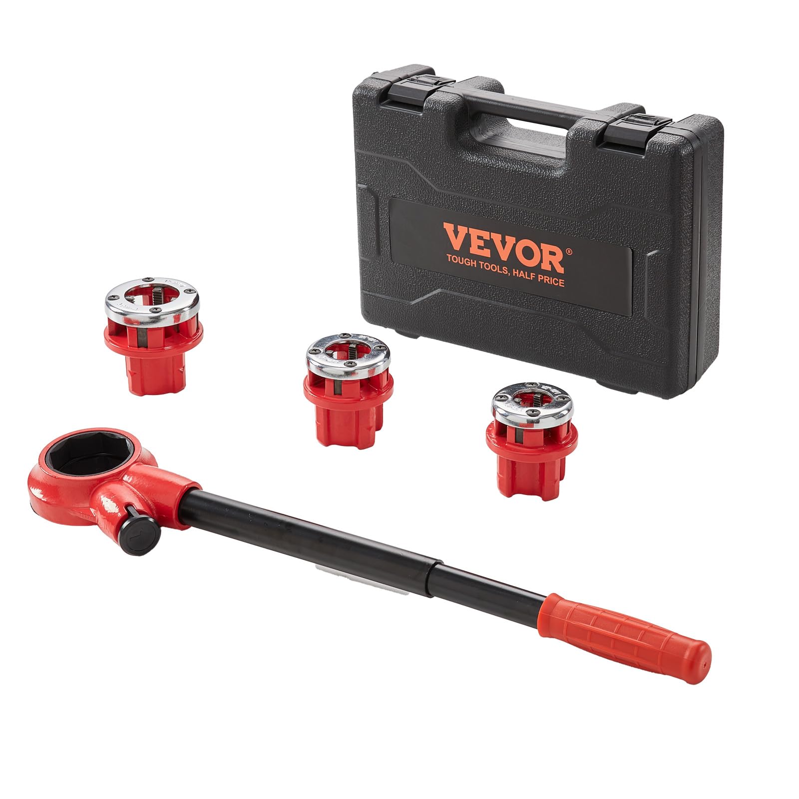 Photo 1 of VEVOR Ratchet Pipe Threader Kit with 3 Dies, 1/2" NPT, 3/4" NPT, 1" NPT Ratcheting Pipe Threading Tool, Portable Pipe Threader Set with Storage Case for Plumbing Installation and Repair