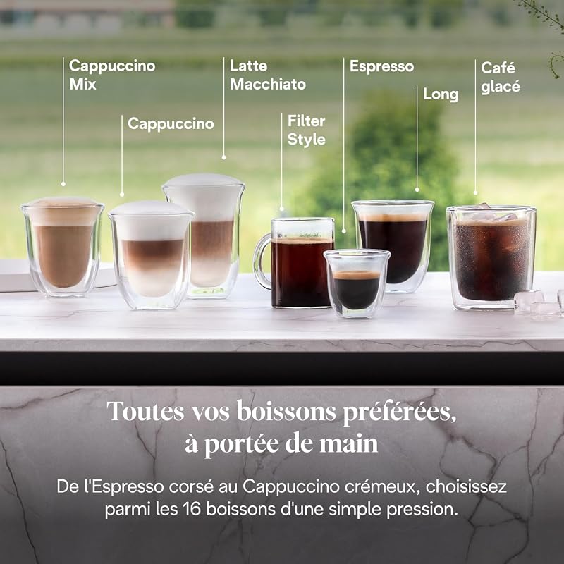 Rivelia - Machine à Café Automatique 16 Boissons Blanche