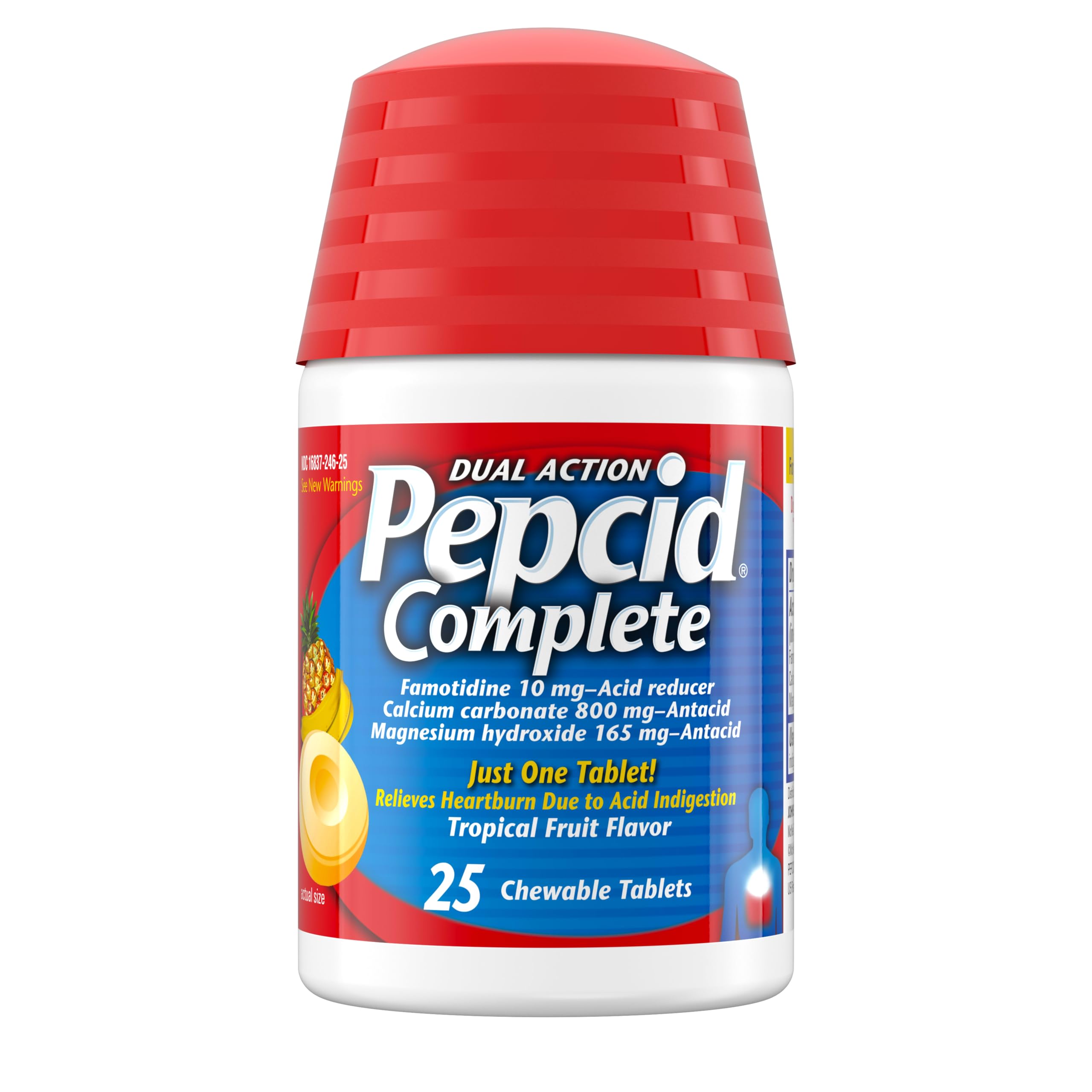 Pepcid Complete Acid Reducer + Antacid Chews, 10mg Famotidine, 25 Ct