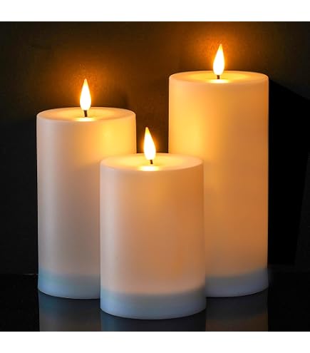 Eldnacele Lot de 3 bougies LED étanches sans flamme vacillante