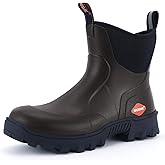 Showave Men's Short Rubber Boots Waterproof Rain Boots Insulated Working Booties with Comfortable Sports Sole