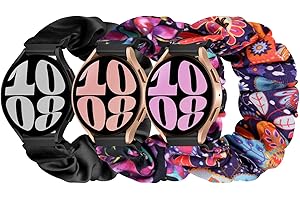 Puhuite Compatible with 16mm 18mm 20mm 22mm Watch Bands,Soft Cute Printed Elastic Cloth Wristband Quick Release Band Scrunchie Wristbands Replacement for Women