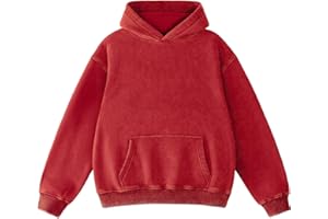 Dnzzs Men's Oversized Acid Wash Hoodies Heavyweight Cotton Fleece Sweatshirt Loose Fit Fall Winter Casual Streetwear Pullover