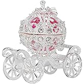 NOLITOY Carriage Trinket Box: Rhinestone Princess Carriage Jewelry Box Wedding for Women - Fairy Tale Fans Elegant Home Decor