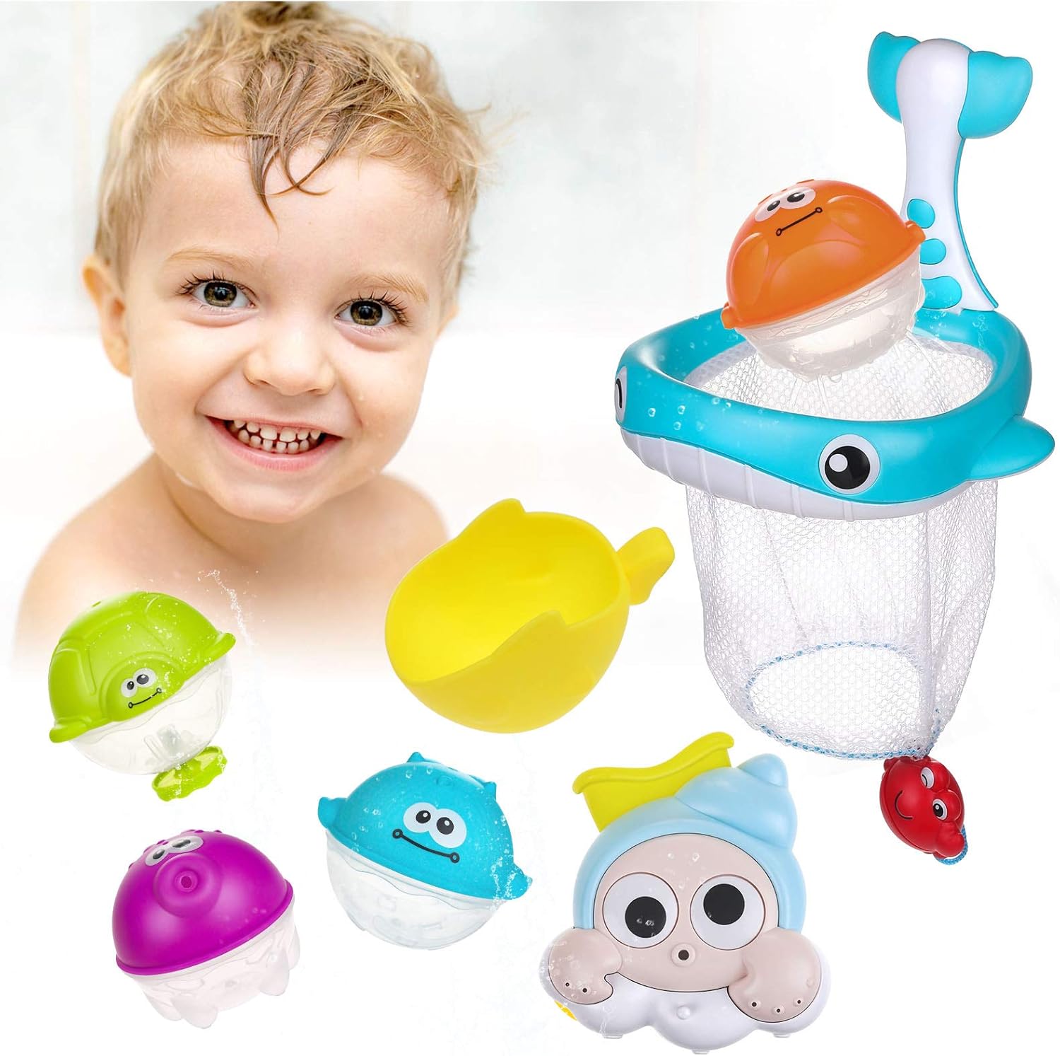 Bebe Et Puericulture Jouets Educatifs Bebe Pour Baignoire Piscine Jouet De Bain Bebe Cascade 7pcs Jouet De Douche Multifonctionnel Et Jeu De Tir Au Panier Lictin Jouet Bain Cadeau Bebe De 1