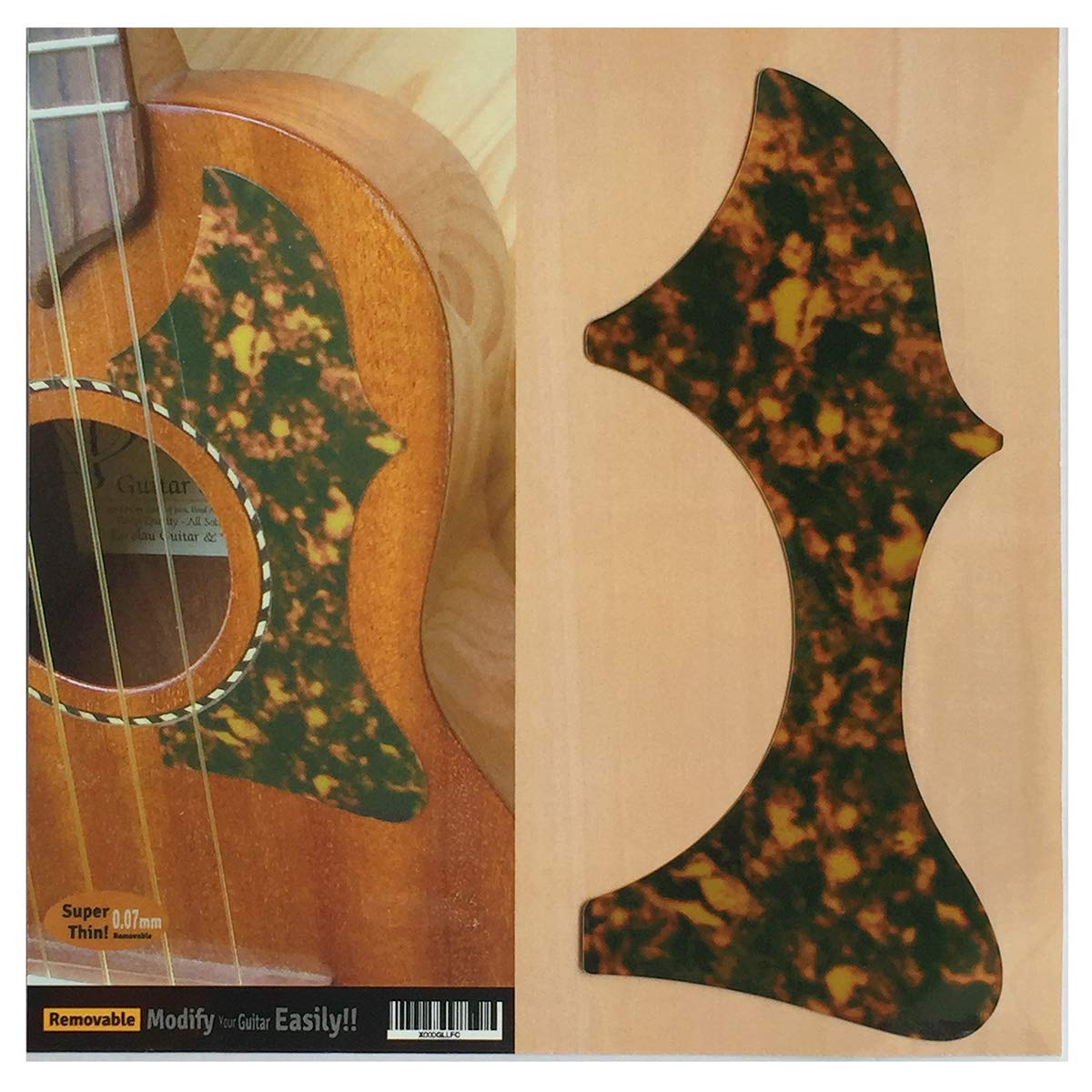 Inlaystickers Pickguard Sticker for Ukuleles - Amber, UK-282PG